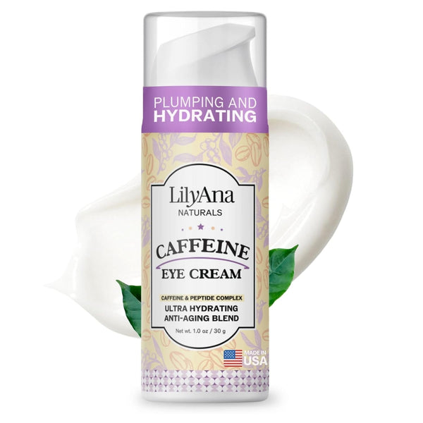 LilyAna Naturals Plumping And Hydrating Caffeine Eye Cream – 30g | Brightens, Depuffs & Firms Tired Eyes