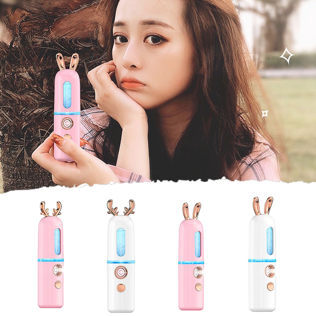 Nano Hydrating Facial Steamer – Negative Ion Portable Moisturising Spray (Cute Fawn & Bunny Design)