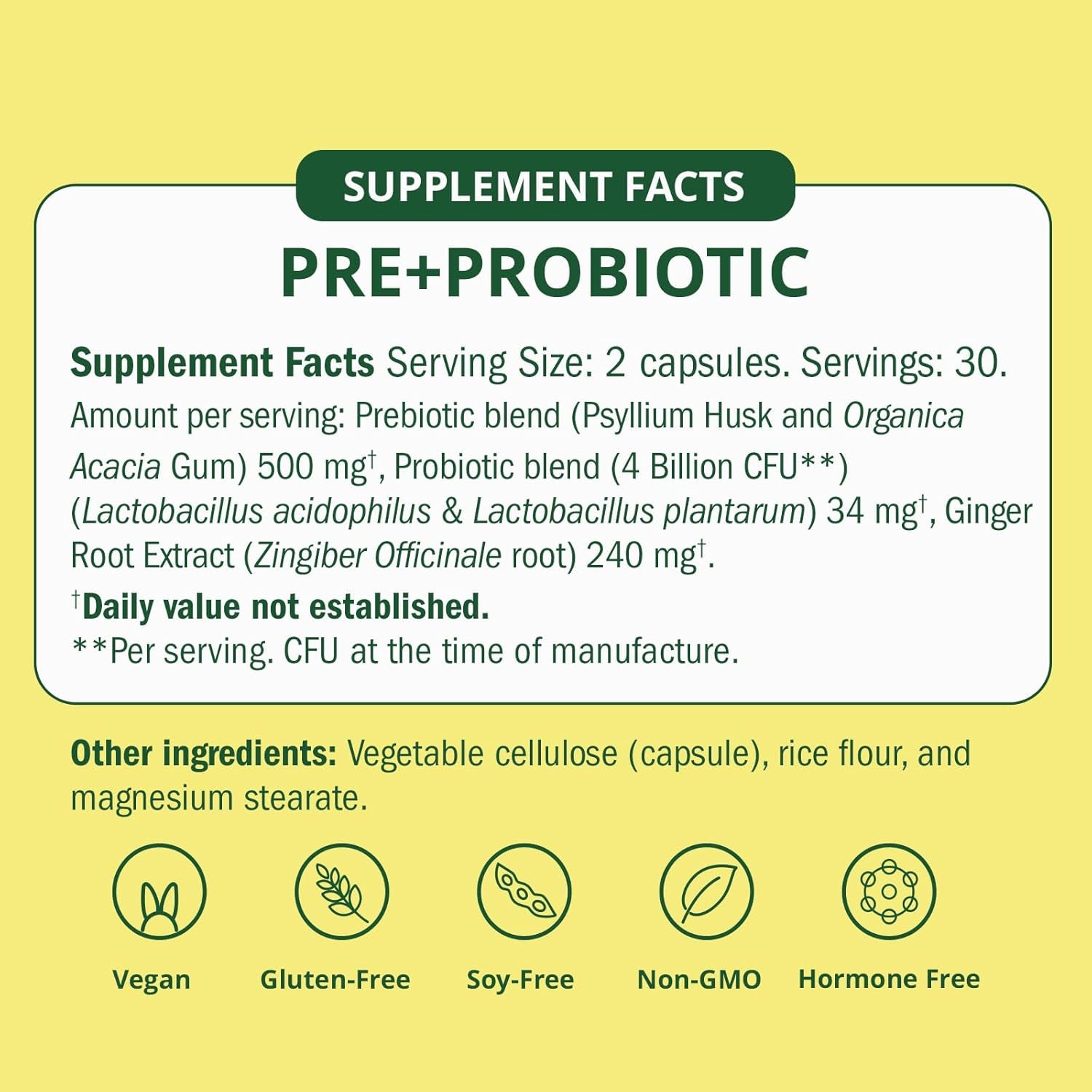 Semaine Pre + Probiotic for Women – 60 Capsules | Daily Gut, Vaginal & Immune Support