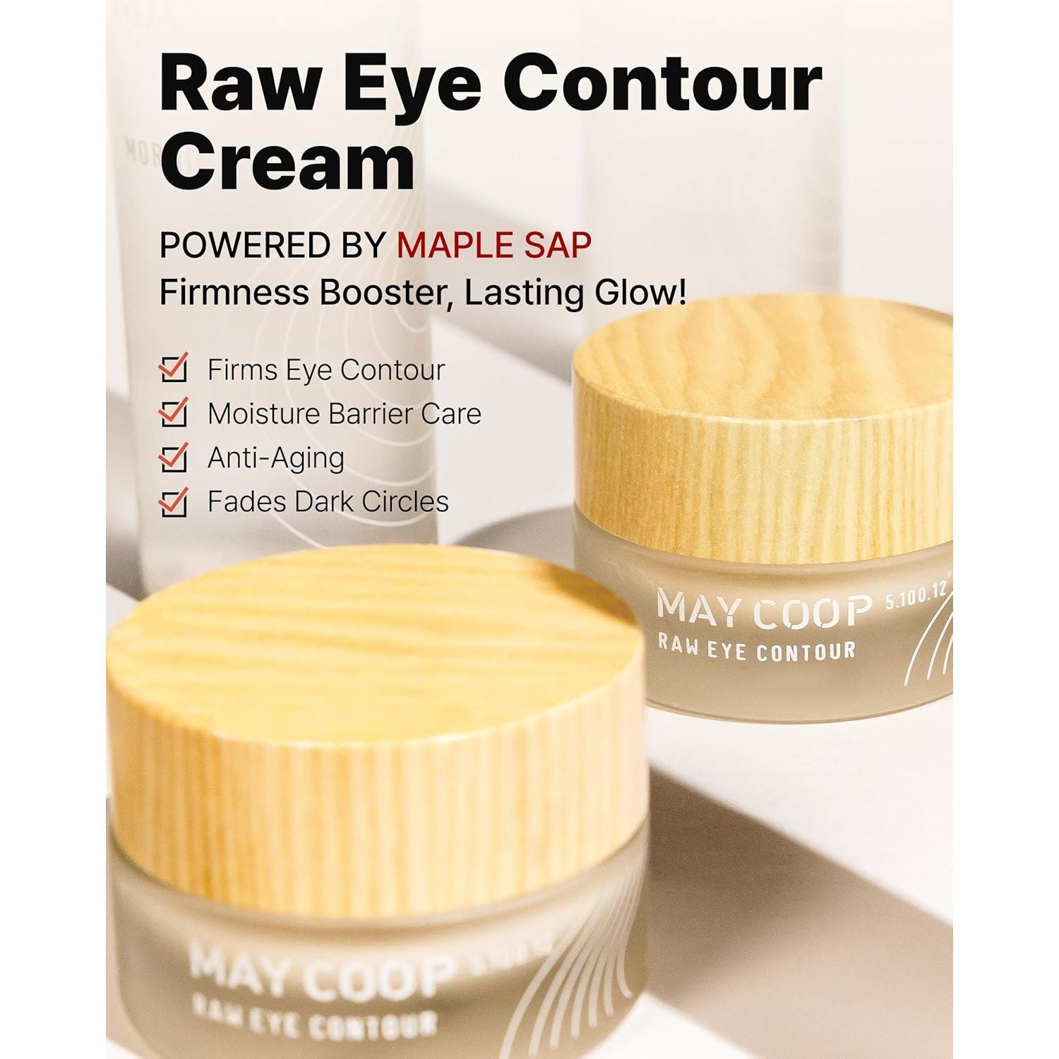 Raw Eye Contour | Korean Eye Cream with Sugar Maple Extract & Peptides, Hydrating Cream Contour for Daily Care, Lightweight Formula for Sensitive Skin, 0.67 Fl Oz