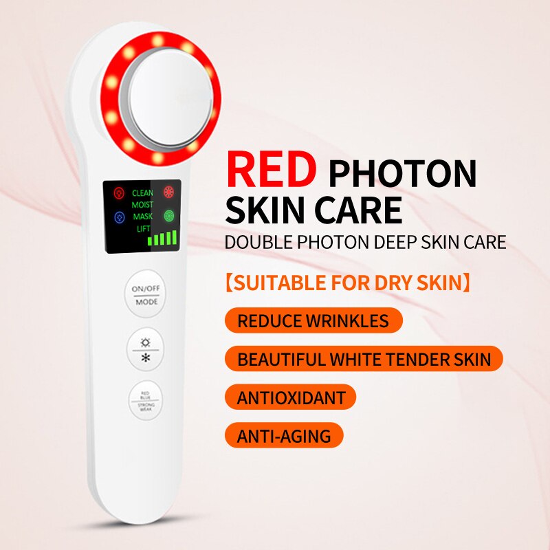 Ultrasonic Hot & Cold Facial Lifting Massager – EMS Ion Skin Rejuvenation Device