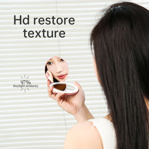 Mini Portable LED Light Makeup Mirror – Rechargeable Compact Beauty Mirror | 4 Colours