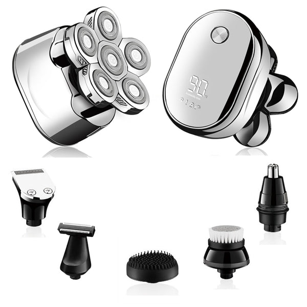 6-in-1 Men’s Grooming Kit – Wet/Dry Electric Shaver, Trimmer & Beard Razor
