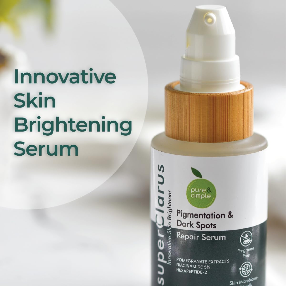 Pure & Cimple Super Clarus Innovative Skin Brightener Serum – 30ml | Dark Spot Corrector for Melasma, Hyperpigmentation & Uneven Skin Tone