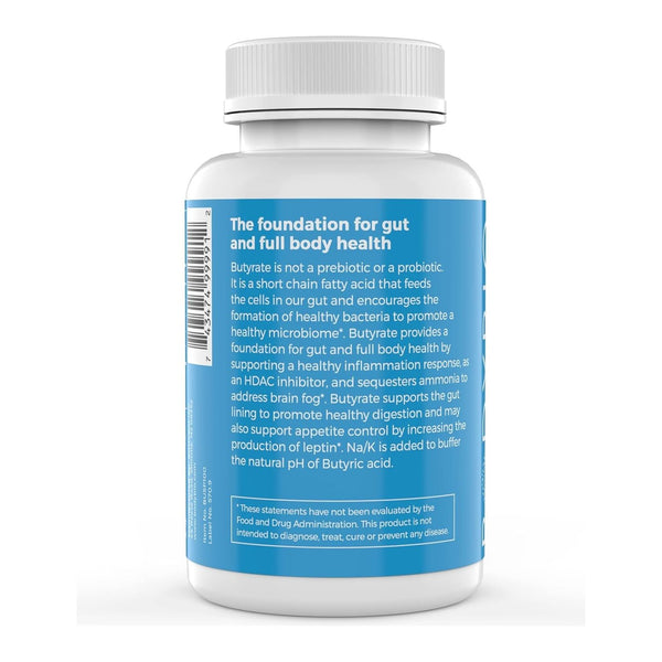 BodyBio Sodium Butyrate Supplement – 100 Capsules | Gut Health, Detox & Inflammation Support