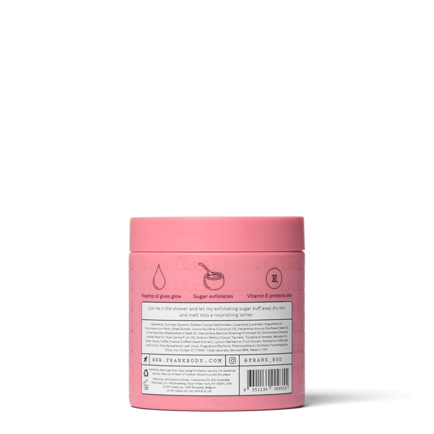 frank body Rosehip Body Scrub + Cleanser - 250g