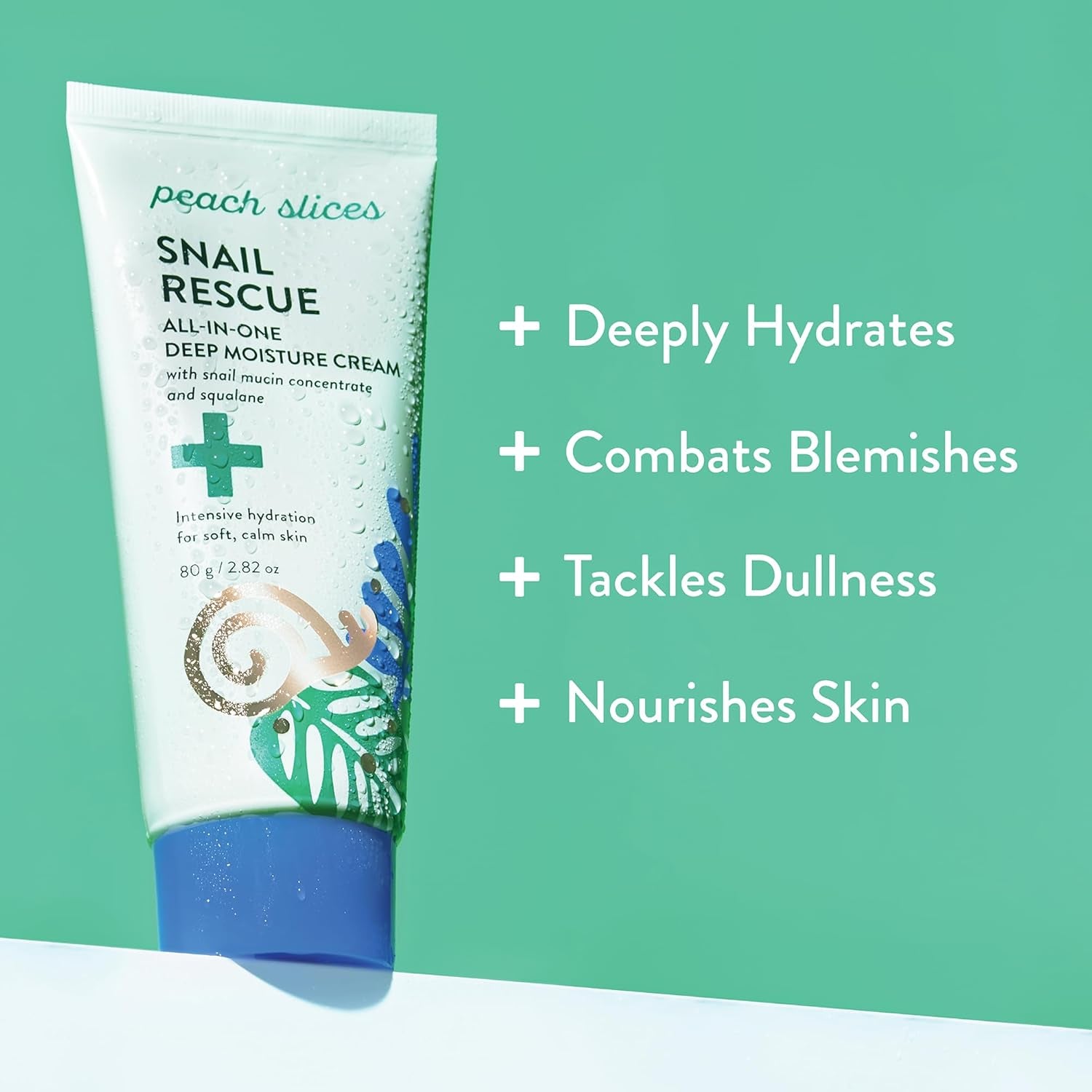 Peach Slices Snail Rescue All-In-One Deep Moisture Cream – 80g | Hydrating Cream with Snail Mucin & Squalane for Clear, Glowing Skin