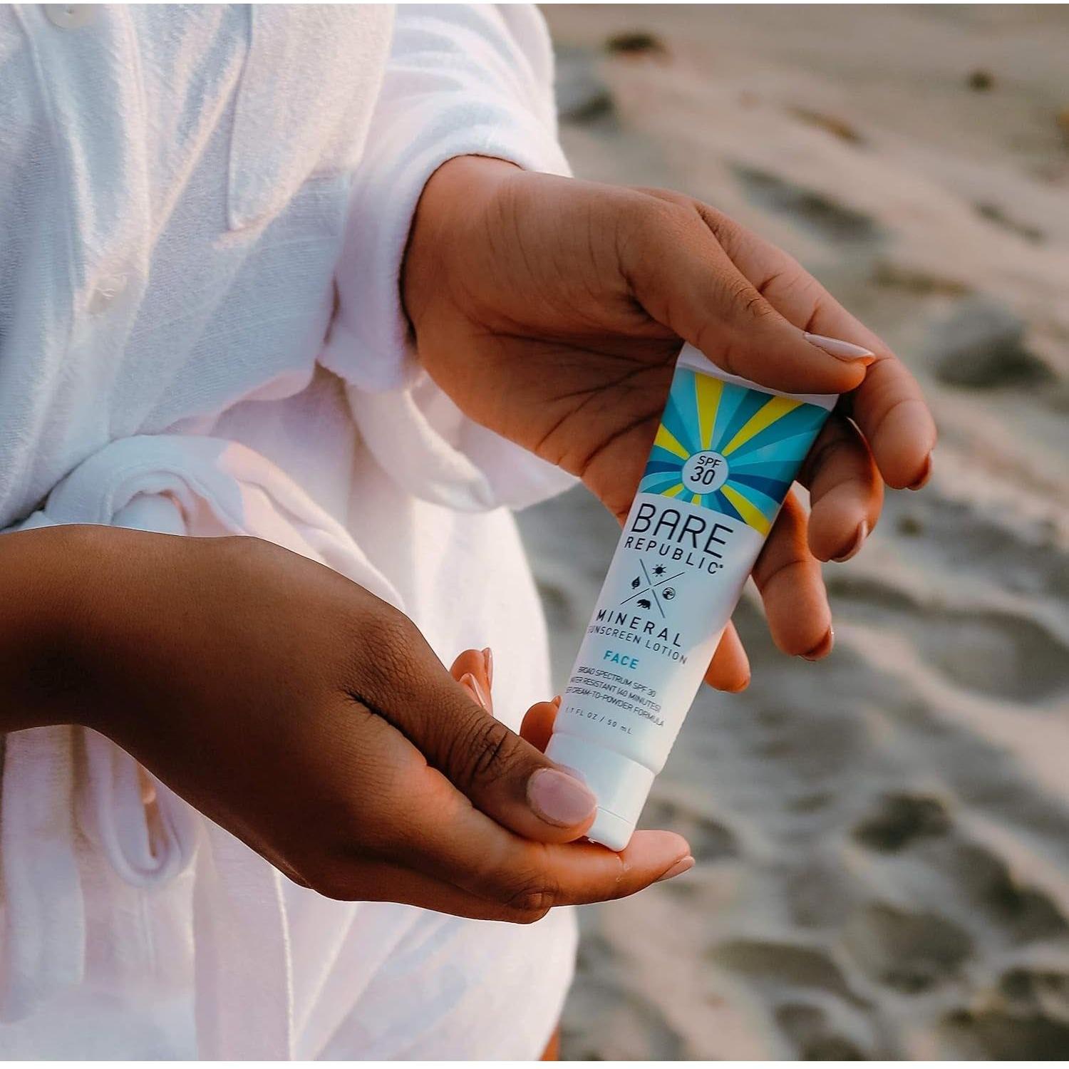 Bare Republic Mineral Sunscreen Lotion – 50ml | Sheer SPF 30 Daily UV Defense for Matte, Youthful Skin