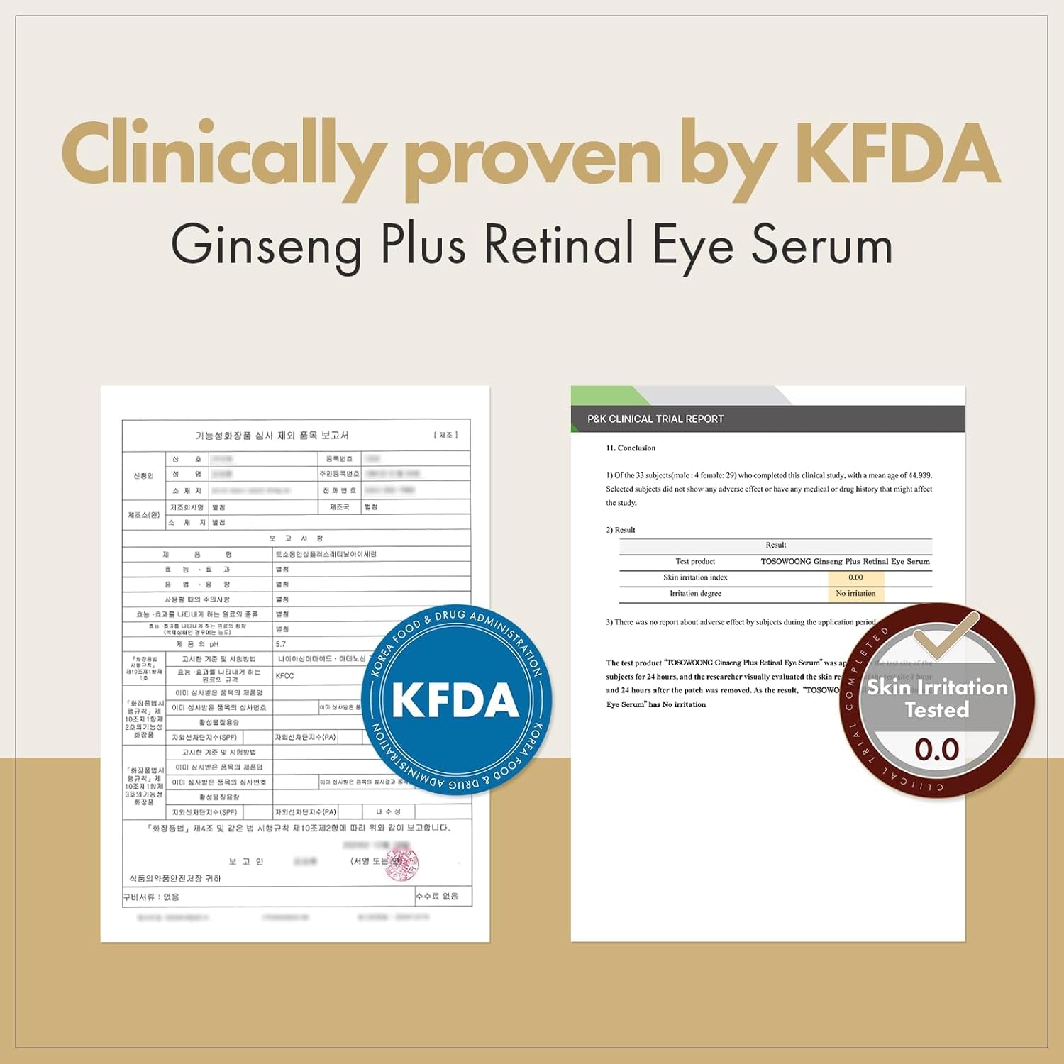 Ginseng plus Retinal Eye Serum with Retinal Niacinamide Bakuchiol Correction for Puffy Eye Bags Fine Lines Dark Circles Wrinkles, Korean Skin Care, 30Ml, 1.01 Fl.Oz.