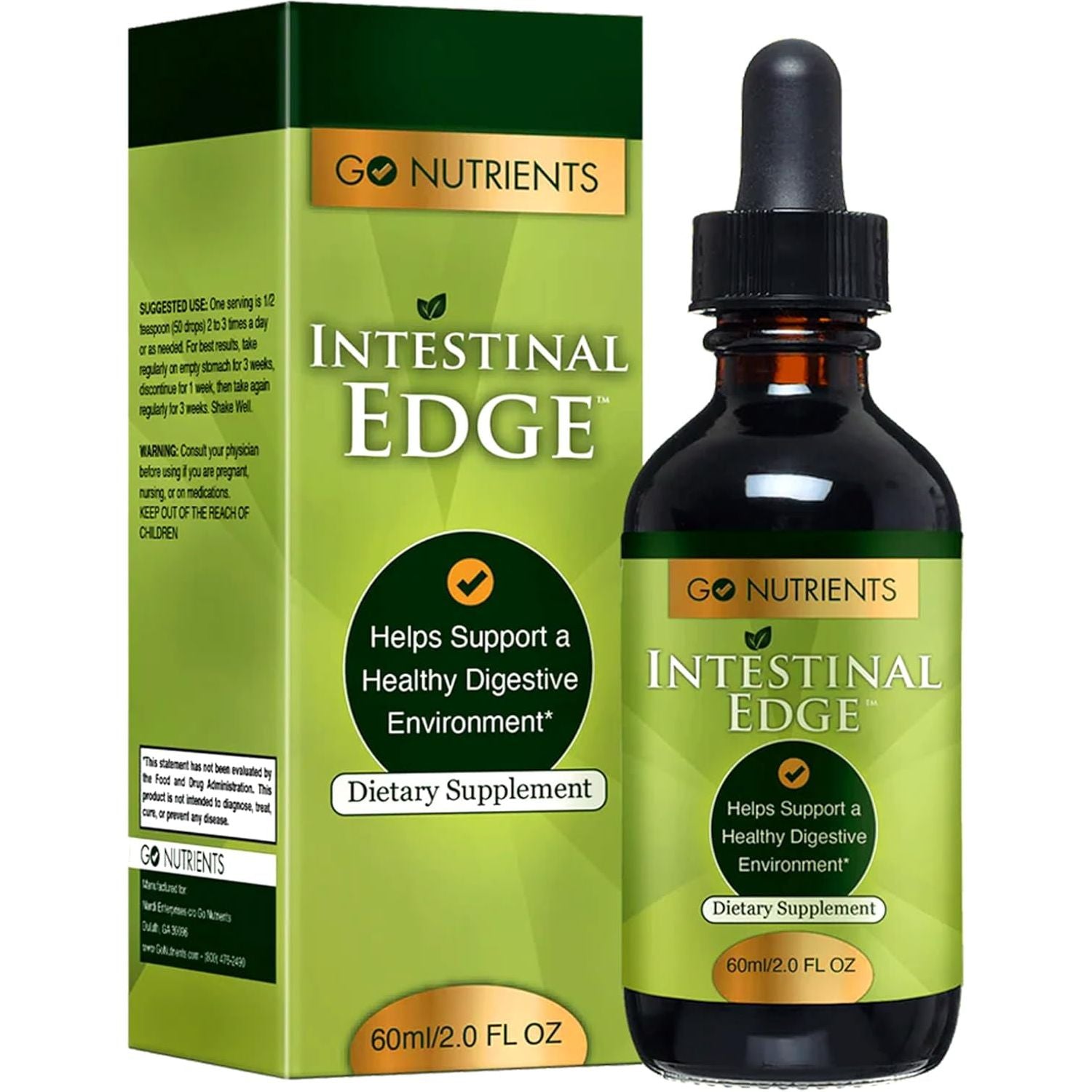 Go Nutrients 7-In-1 Intestinal Edge – 60ml | Herbal Gut & Parasite Cleanse with Wormwood, Clove & Black Walnut