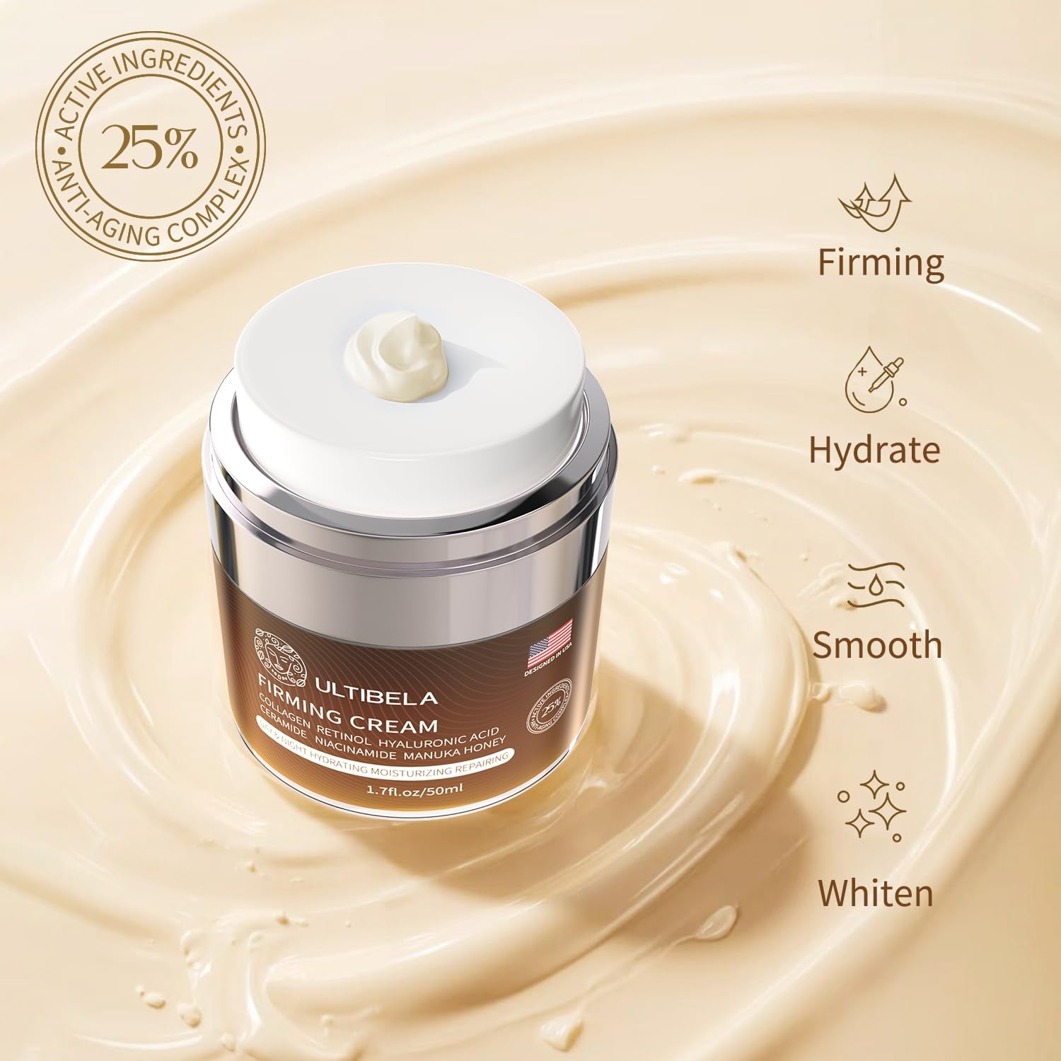ULTIBELA Firming Cream – 50ml | Retinol, Collagen & Niacinamide for Lifted, Youthful Skin