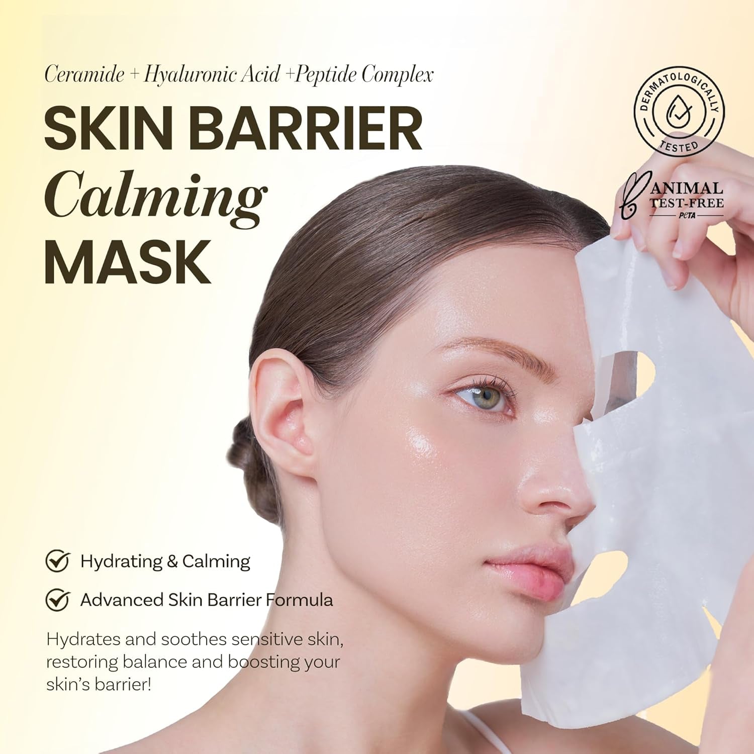 ONGREDIENTS Skin Barrier Calming Mask – 27ml x 6 Sheets | Hydrating & Soothing Sheet Mask for Sensitive Skin