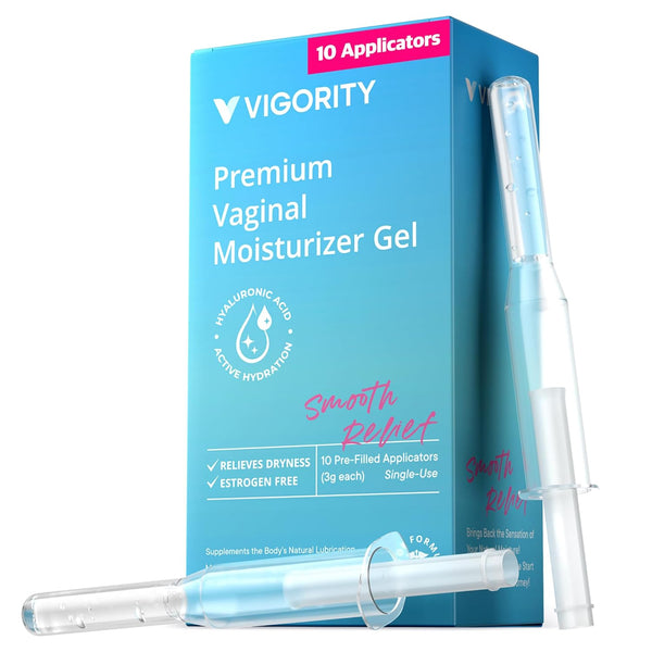 Vigority Premium Vaginal Moisturizer Gel – 10 Pre-Filled Applicators x 3g | Long-Lasting Hydration & Soothing Relief for Intimate Dryness