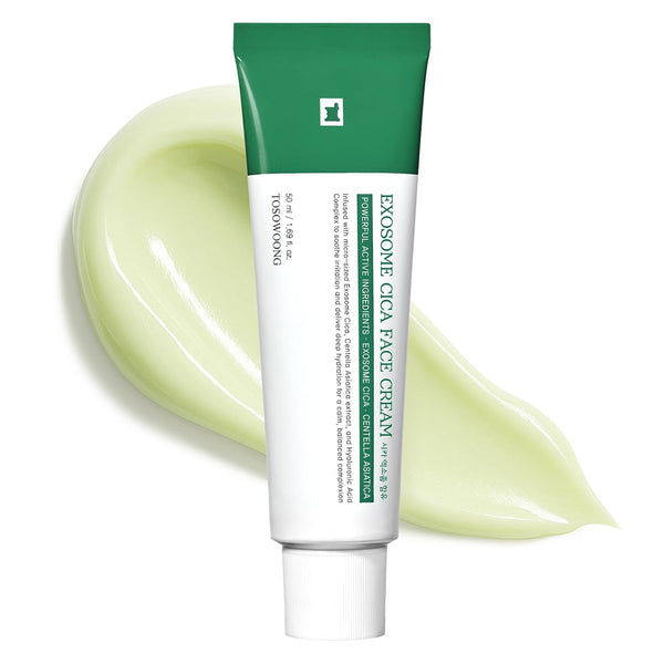 Exosome CICA Face Cream - Daily Soothing Moisturizer for Breakouts and Irritated Skin, Fast-Acting, Lightweight Korean Skincare for Redness and Blemish-Prone Skin, 50Ml / 1.69 Fl. Oz.