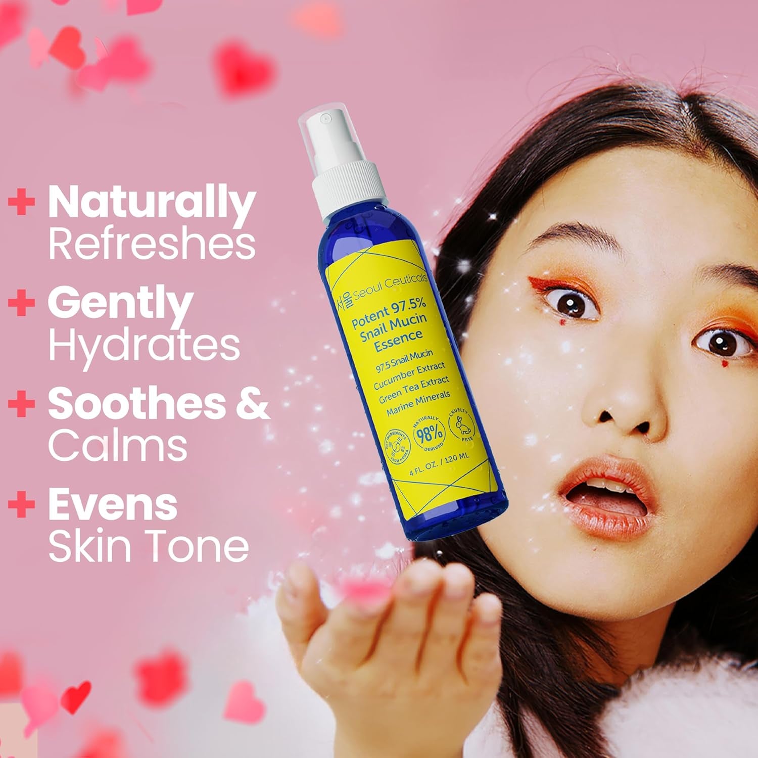 SeoulCeuticals Potent 97.5% Snail Mucin Essence – 120ml | Hydrating & Anti-Aging K-Beauty Mist