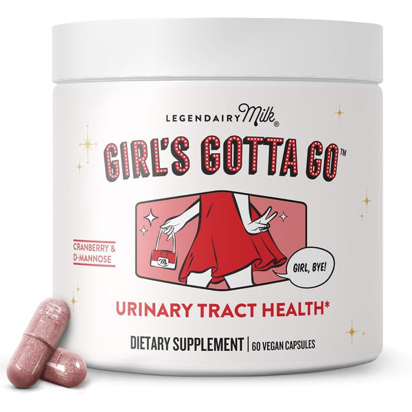 Legendairy Milk Girl’s Gotta Go™ Urinary Tract Health – 60 Capsules | Cranberry & D-Mannose UTI Support for Women