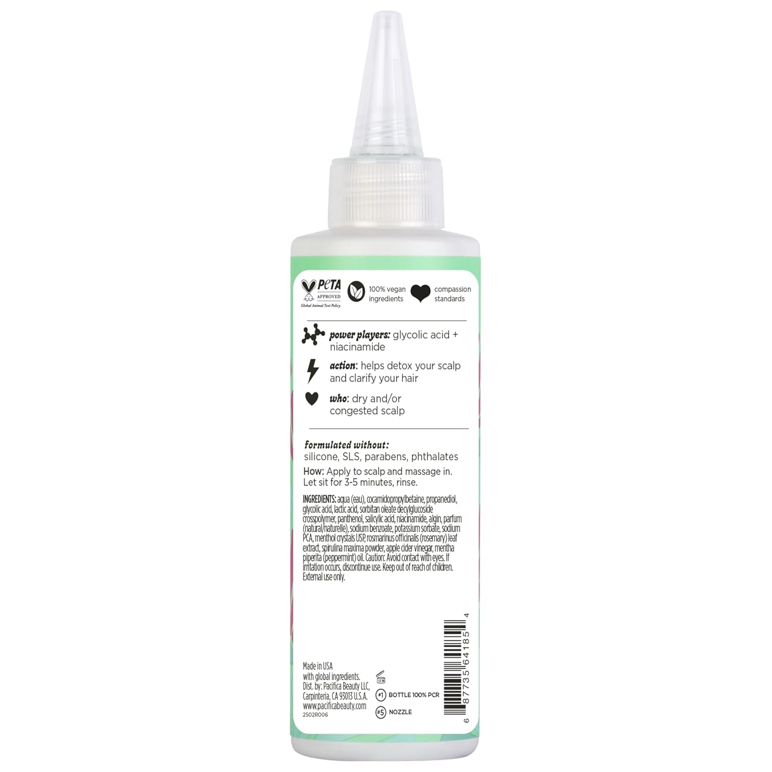 Scalp Detox Tonic – Scalp Exfoliator with Glycolic & Salicylic Acid for Clarifying Build up & Purifying – Infused with Rosemary to Support an Itchy, Dry Head – Vegan & Cruelty-Free – 5 Oz