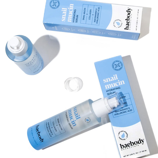 Baebody Snail Mucin Hydrating Serum – 100ml | Collagen-Infused K-Beauty Serum for Dewy Skin, Dark Spots & Fine Lines