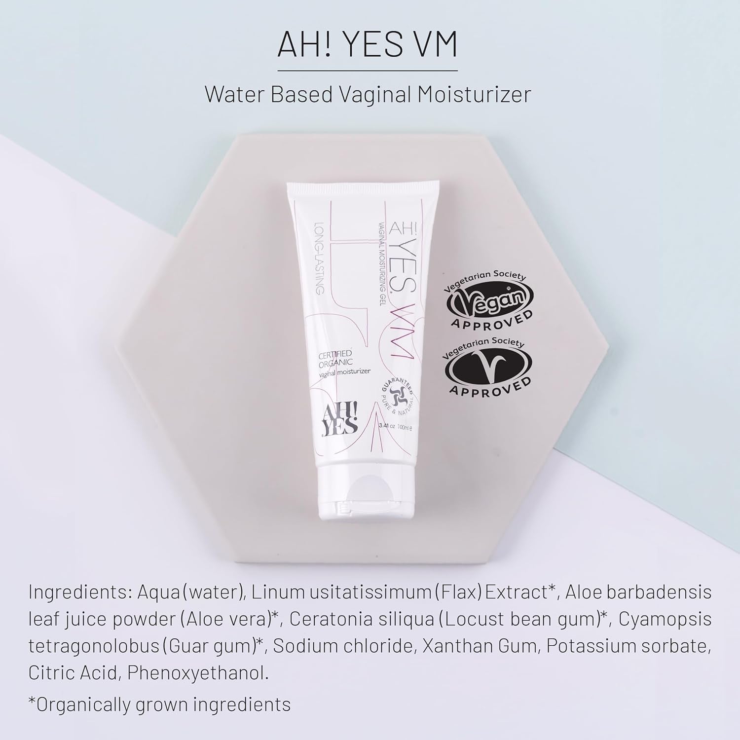 AH! YES® VM Certified Organic Vaginal Moisturizer – 100ml | Natural, Hormone-Free Hydration for Intimate Comfort