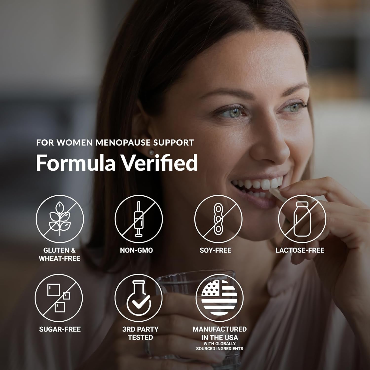 for Women Menopause Support for Peri + Menopause + Post - Mood, Energy, Stress, Hot Flashes, Night Sweats, Sleep & Cortisol, Chromax Chromium, Vitamin D3, KSM-66 Ashwagandha Extract