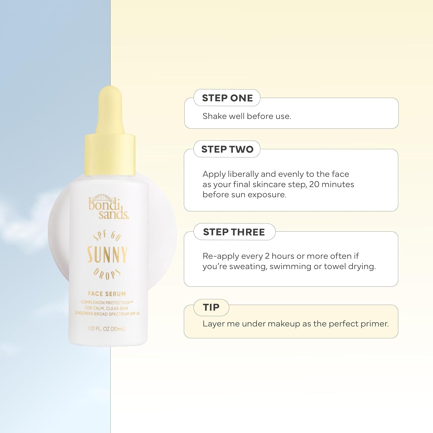 Bondi Sands Sunny Drops SPF 60 – 30ml | High-Protection Tanning Drops for Radiant, Sun-Kissed Skin