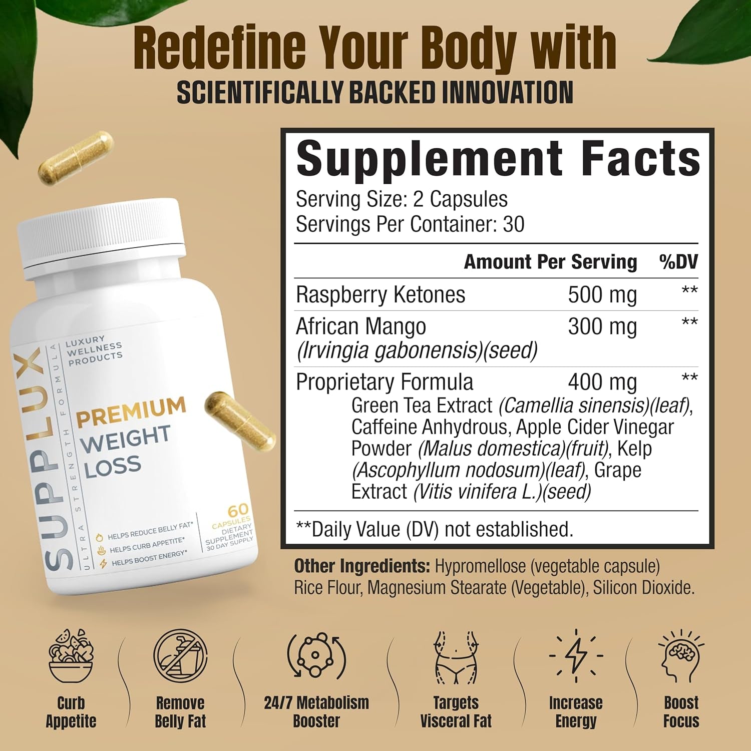 EPN Premium Weight Loss – 60 Capsules | Metabolism Booster, Appetite Control & Clean Energy Support
