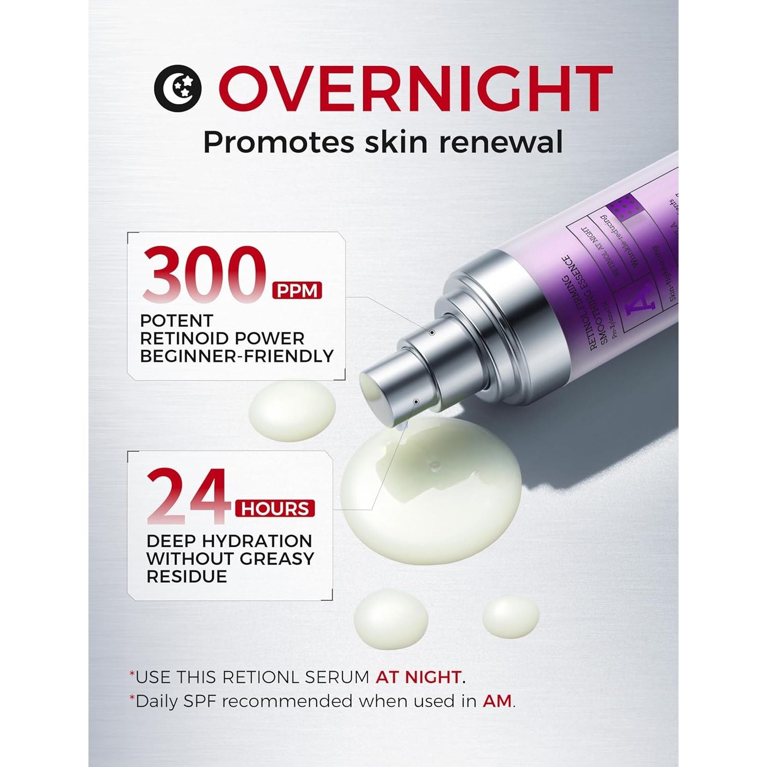 NING DERMOLOGIE Retinol Firming Smoothing Essence – 30ml | Gentle Retinol & Peptide Night Repair Serum