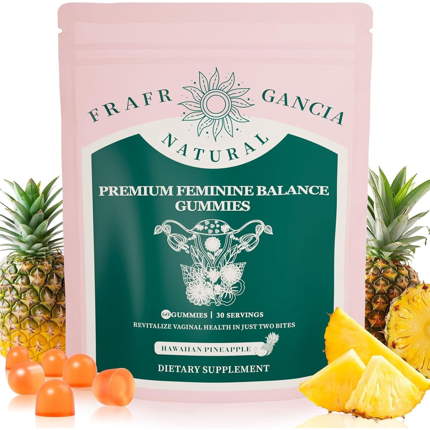 Premium Feminine Balance Gummies for Women’S - Hawaiian Pineapple Gummies for Women PH Balance Support - Delicious PH Balance for Women’S with Immune Support - Vegetarian Friendly - 60 Count