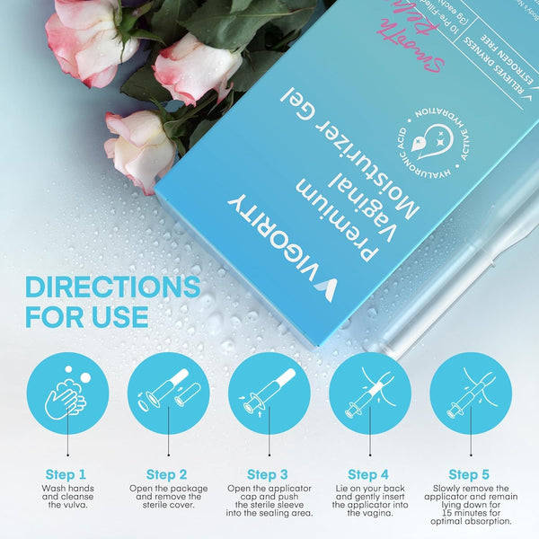 Vigority Premium Vaginal Moisturizer Gel – 10 Pre-Filled Applicators x 3g | Long-Lasting Hydration & Soothing Relief for Intimate Dryness