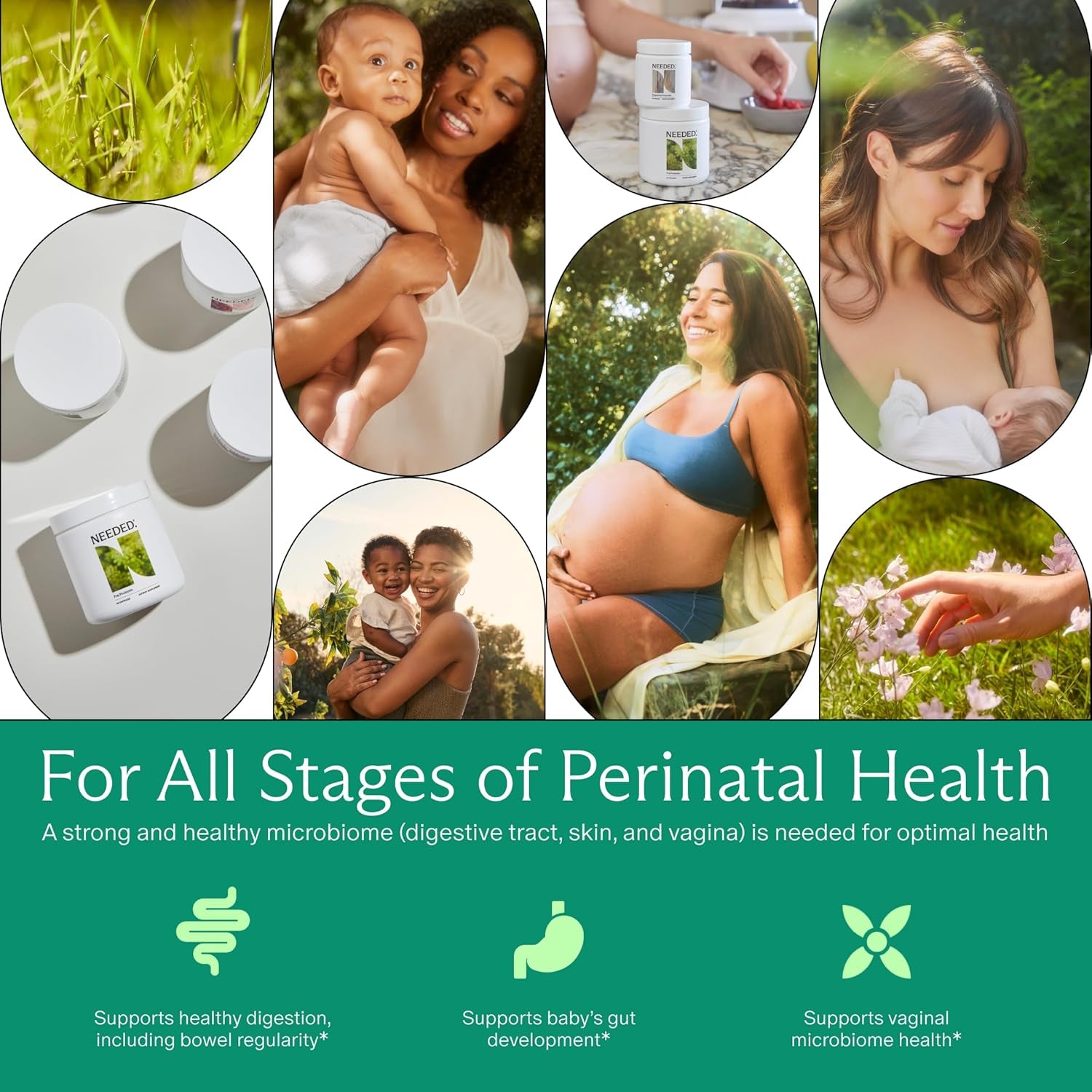 Needed Expertly-Formulated & Tested Prebiotic & Probiotic for Prenatal, Pregnancy, Breastfeeding, & Postpartum | Balance Mood, Boost Immunity, Healthy Microbiome for Mother & Baby | 60 Capsules