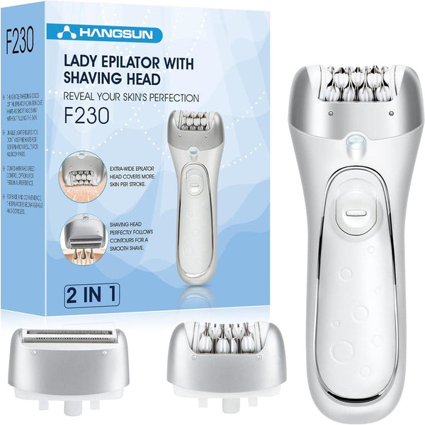 Epilators for Women 2 in 1 Cordless Epilator and Electric Lady Shaver F230 Rechargeable Hair Removal Kit for Face, Bikini, Leg, Arms