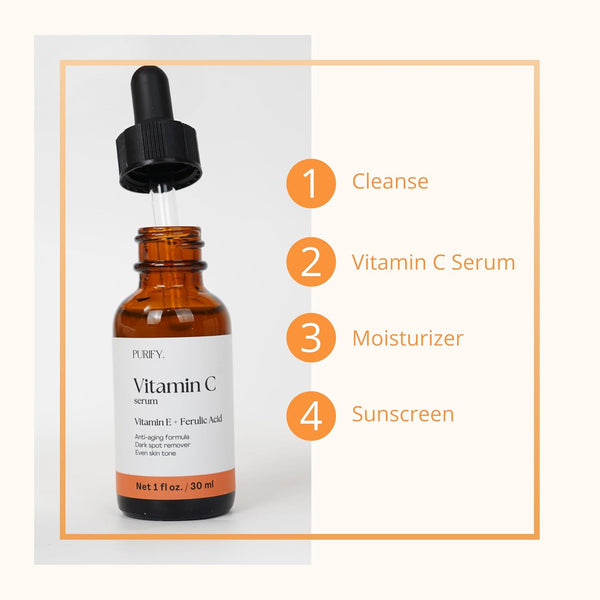 Purify. Vitamin C Serum – 30ml | Brightening, Anti-Aging & Antioxidant Protection with 3-O-Ethyl Ascorbic Acid