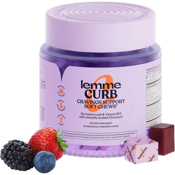 Lemme CURB Cravings Support Soft Chews – 30 Individually Wrapped | Control Appetite, Boost Metabolism & Energy