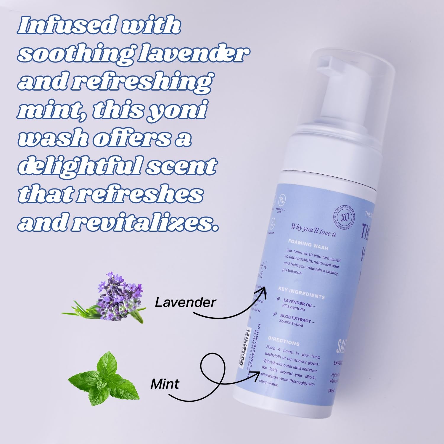 SALT.XO Lavender Mint Wash – 150ml | Gentle, pH-Balancing Plant-Based Yoni Wash