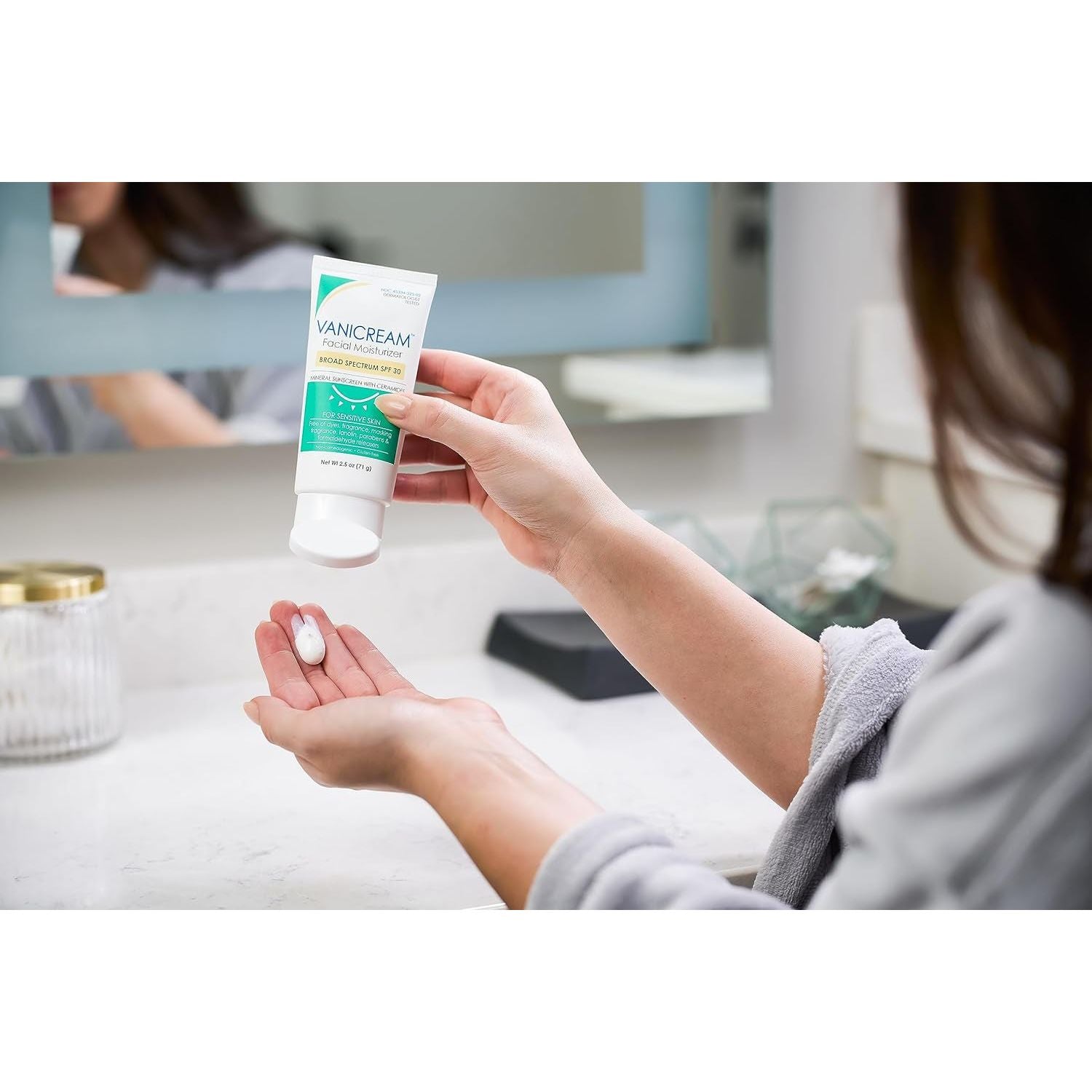 Vanicream Facial Moisturizer with SPF 30 – 71g | Mineral Sunscreen for Sensitive Skin with Ceramides & Zinc Oxide
