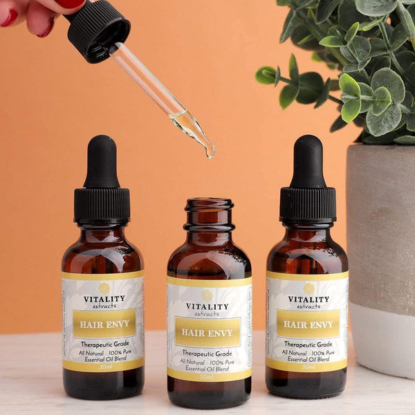 Vitality Hair Envy Natural Hair Growth Serum – 100% Pure Essential Oils & 15 Plant Extracts - 30ml - Glam Global UKVitality
