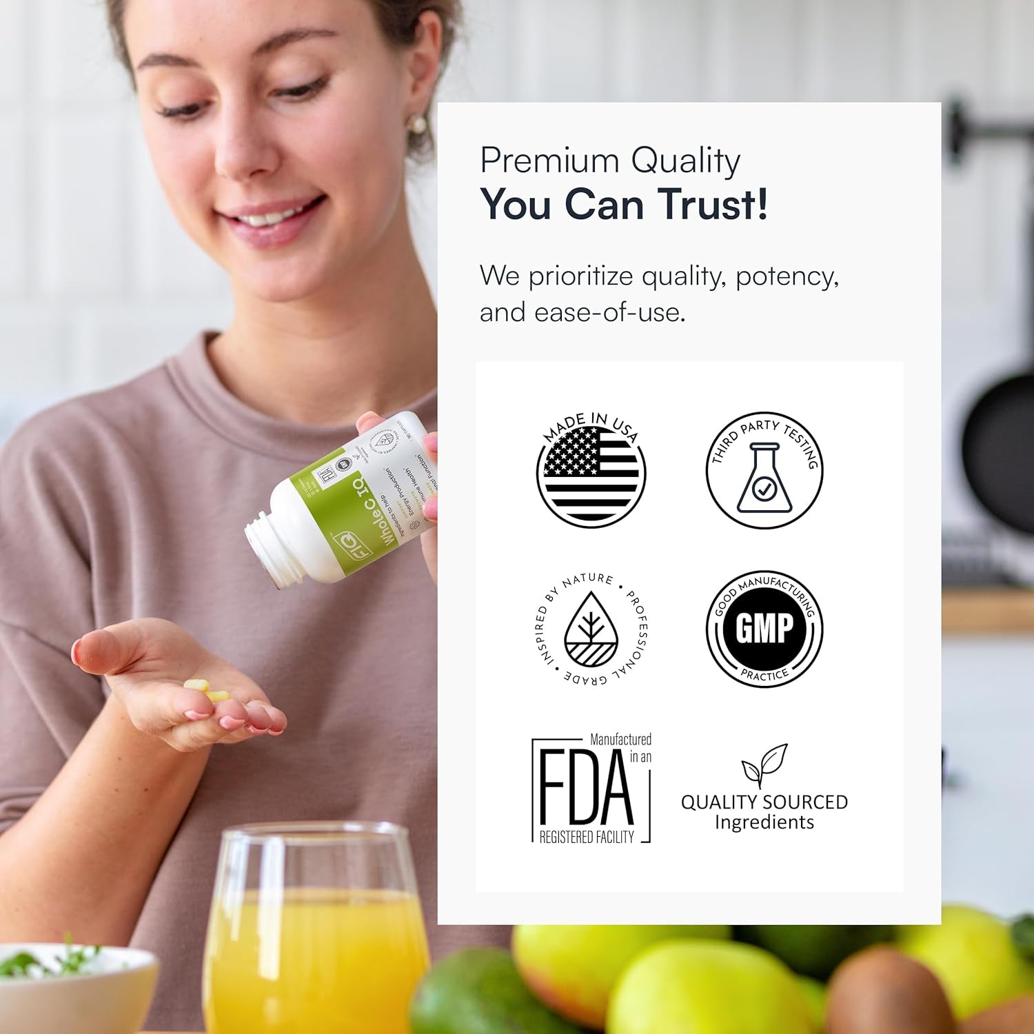 FIQ Whole C IQ – 90 Capsules | Plant-Based Vitamin C for Energy, Immunity & Antioxidant Support