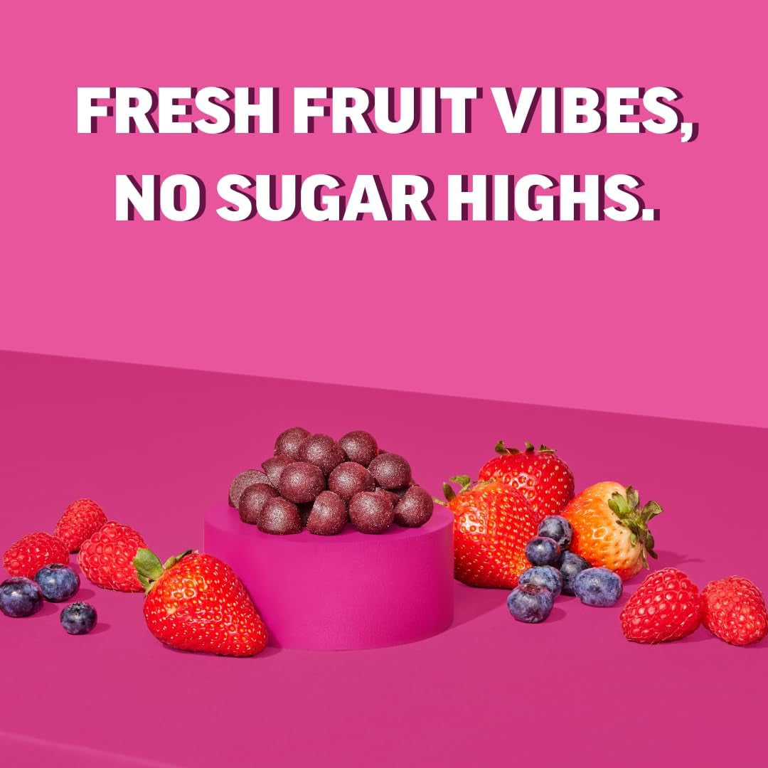 Probiotics for Women and Men with Prebiotic Fiber, Vegan, Organic, Probiotic Gummies for Gut Health Support, Adults Real Fruit Gummy Vitamins, No Added Sugar Cane, Mixed Berry, 120 Ct