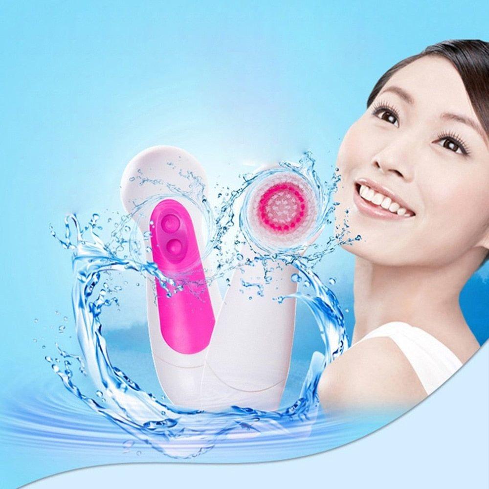 6 - in - 1 Electric Face Cleaning Brush - Glam Global UK