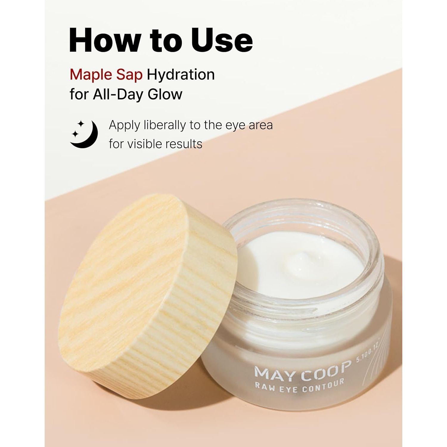 Raw Eye Contour | Korean Eye Cream with Sugar Maple Extract & Peptides, Hydrating Cream Contour for Daily Care, Lightweight Formula for Sensitive Skin, 0.67 Fl Oz