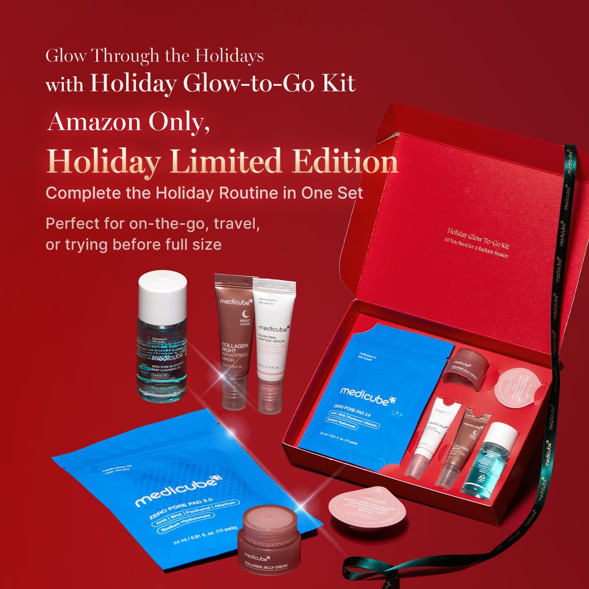 medicube Essentials Holiday Kit | 6-In-1 Mini Skincare Gift Set