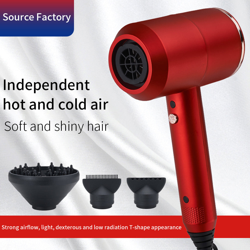 Professional High-Power Hair Dryer – 2000W Ionic Fast-Dry Hammer Design | 3-Speed Salon Styling Blow Dryer (Red)