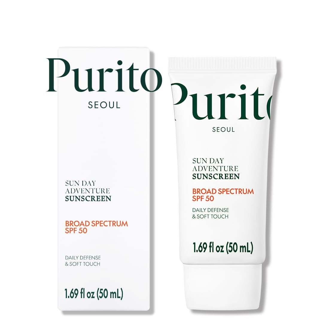 PURITO Sun Day Adventure Sunscreen – 50ml | Lightweight SPF 50 Broad-Spectrum UV Protection