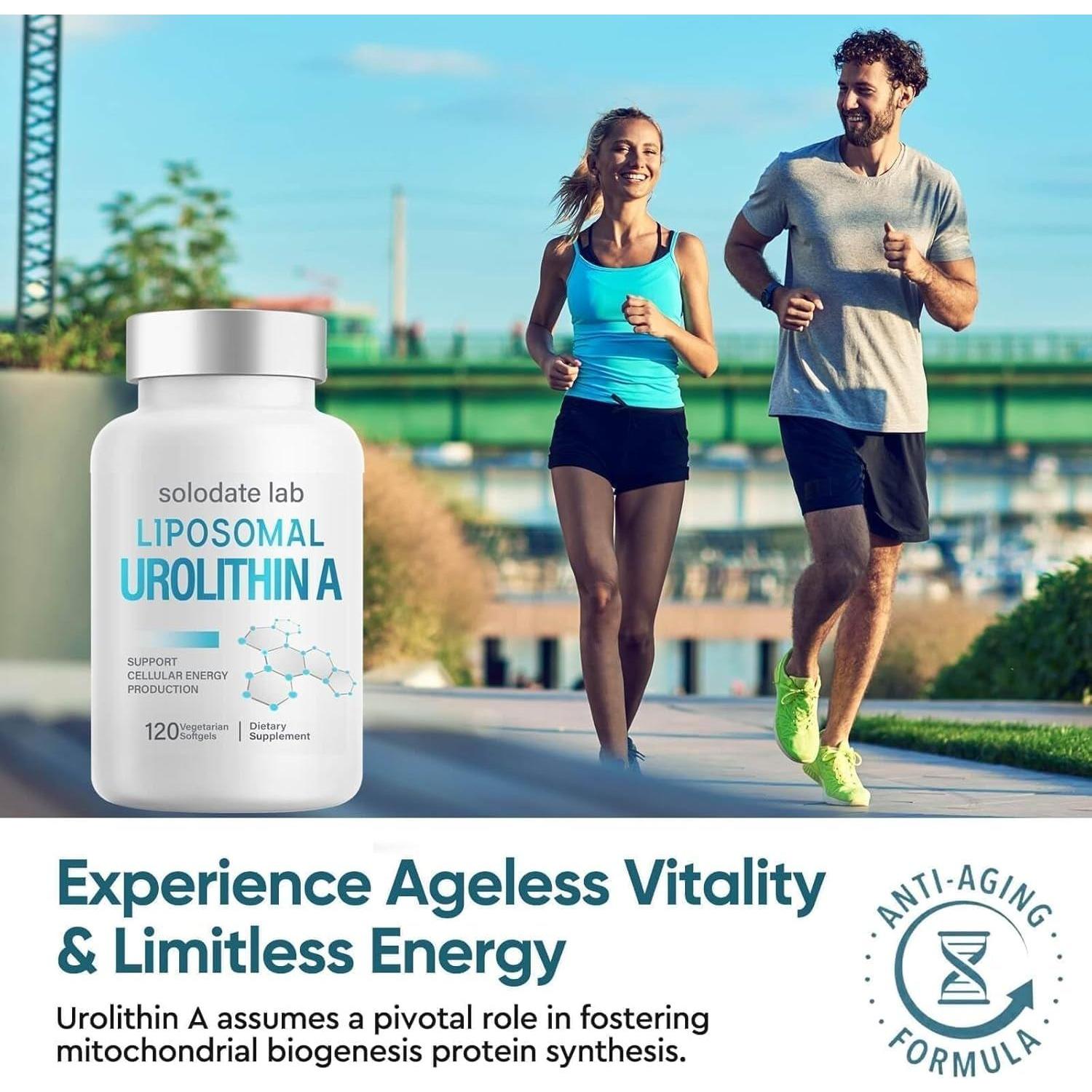 solodate lab Liposomal Urolithin A Supplement – 120 Softgels | Cellular Energy, Healthy Aging & Muscle Support