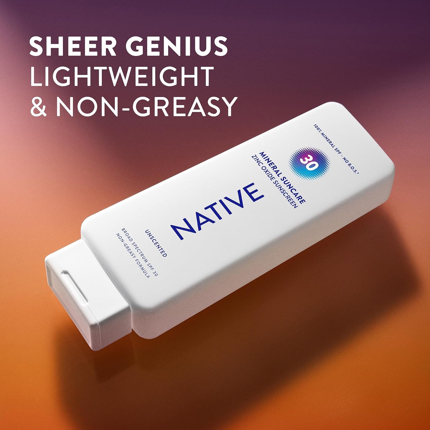 Sunscreen Lotion Unscented SPF 30, 100% Mineral SPF for Face & Body Broad Spectrum UVA UVB for Men & Women, Suitable for Sensitive Skin & Hawaii Compliant, Lightweight & No Residue, 7Oz