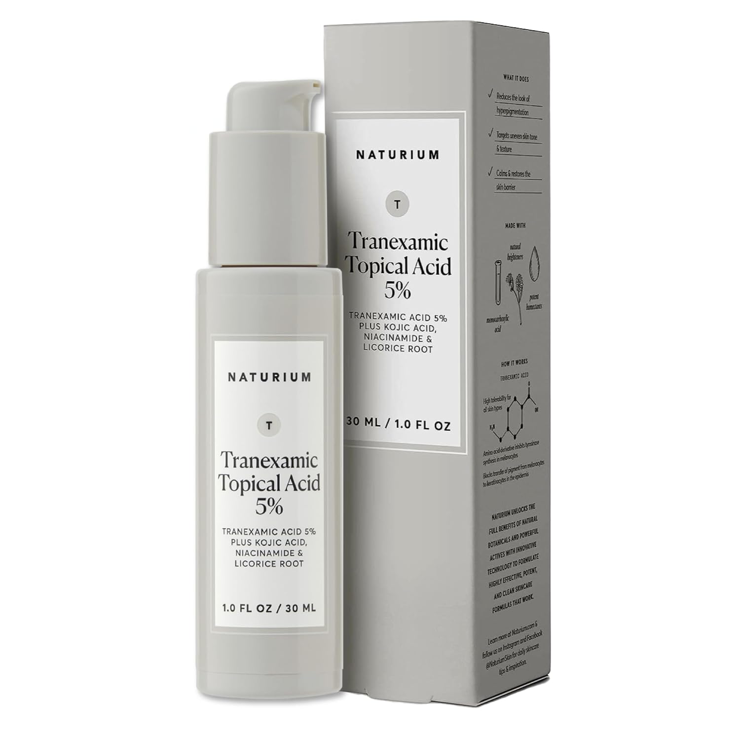 Naturium Tranexamic Topical Acid 5% Serum – 30ml | Brightening & Tone-Correcting Treatment for Discolouration & Hyperpigmentation