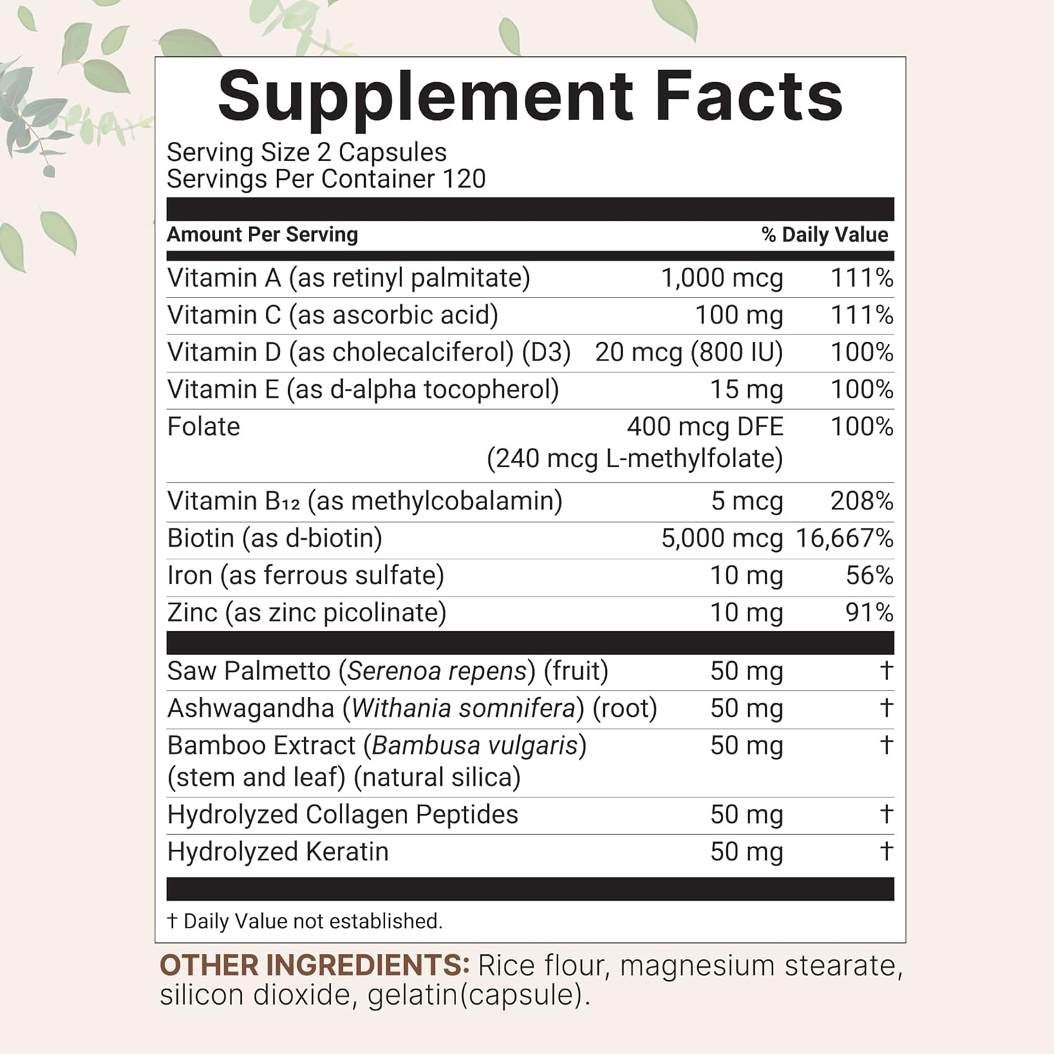 Micro Ingredients Hair Vitamins Complex – 240 Capsules | 14-in-1 Hair Growth Support for Thicker, Stronger Hair