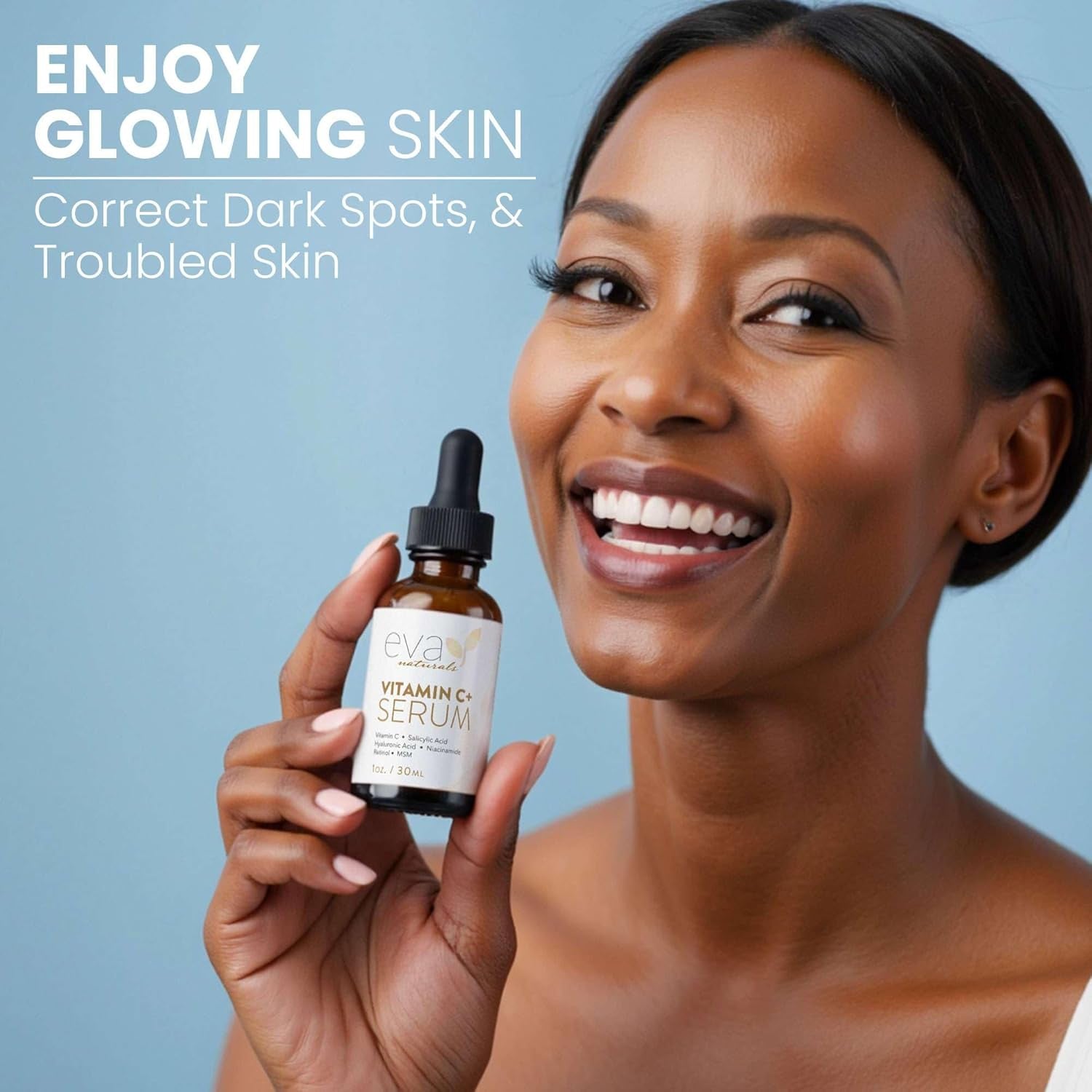 Eva Naturals Vitamin C+ Serum – 30ml | Brightening, Anti-Aging & Acne Care