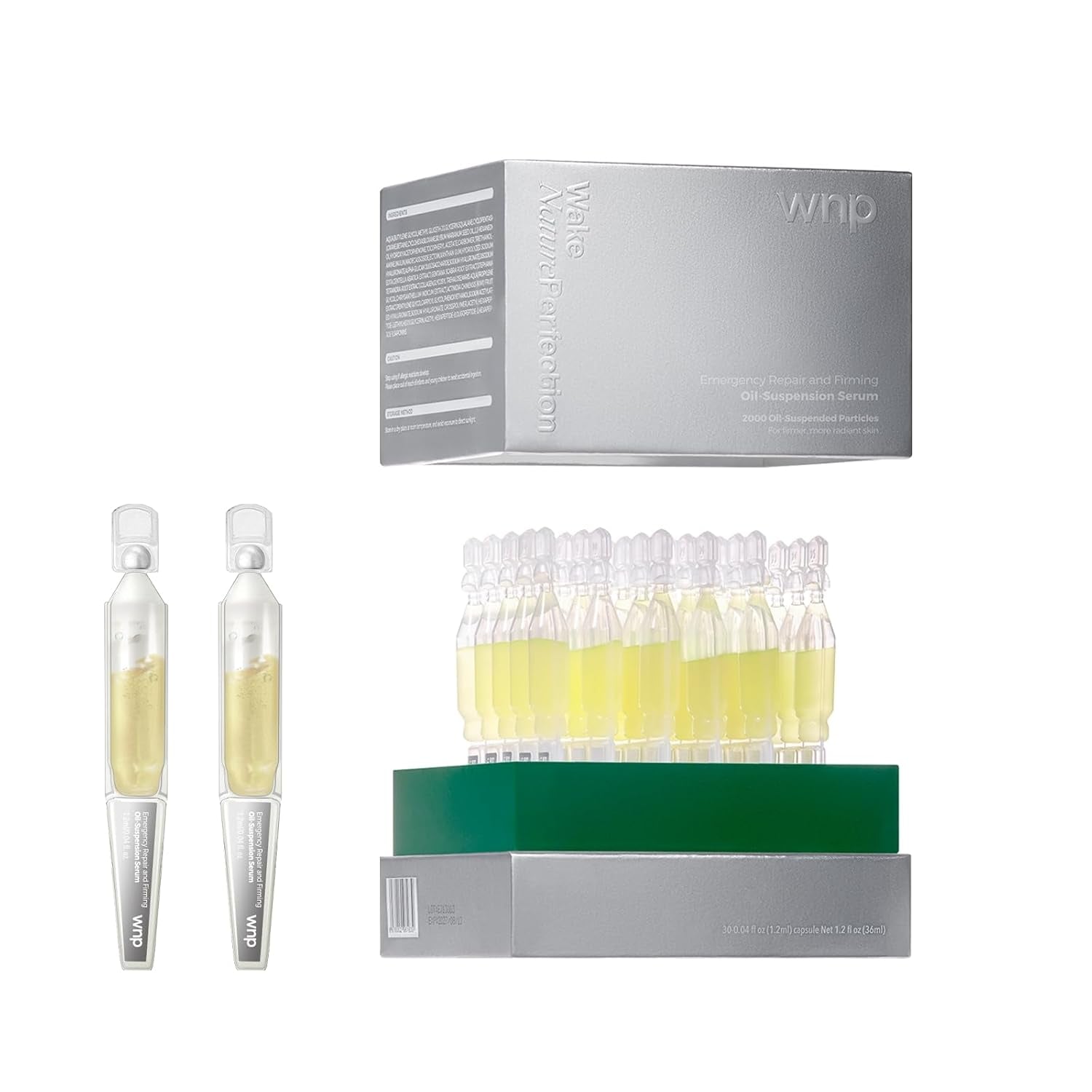 WNP Emergency Repair And Firming Oil-Suspension Serum – 30 x 1.2ml | Multi-Collagen Anti-Aging Ampoule with Peptides & 4D Hyaluronic Acid