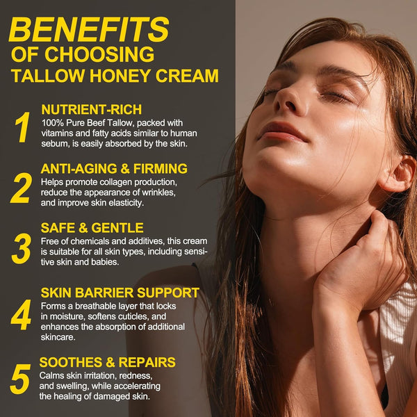 VIOFAIRY Tallow Honey Balm Face & Body Moisturizer – 120g | Fast-Absorbing Hydration & Nourishment